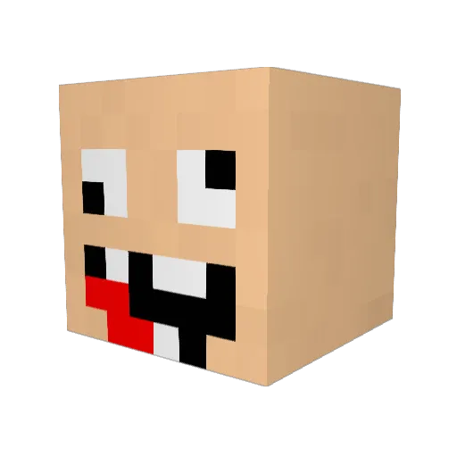 DZD26 Minecraft avatar head, 3D render