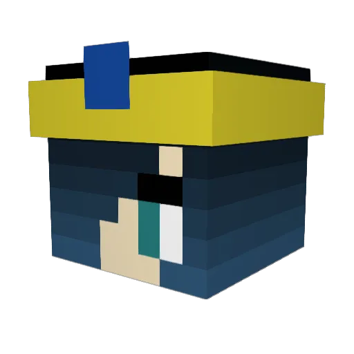 DZNTZ101 Minecraft avatar head, 3D render