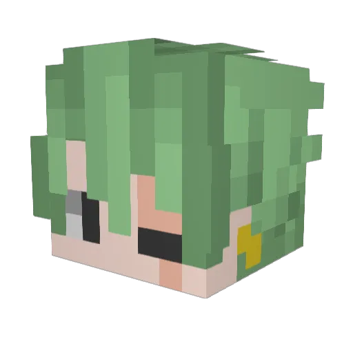 DZ_Ahmed Minecraft avatar head, 3D render