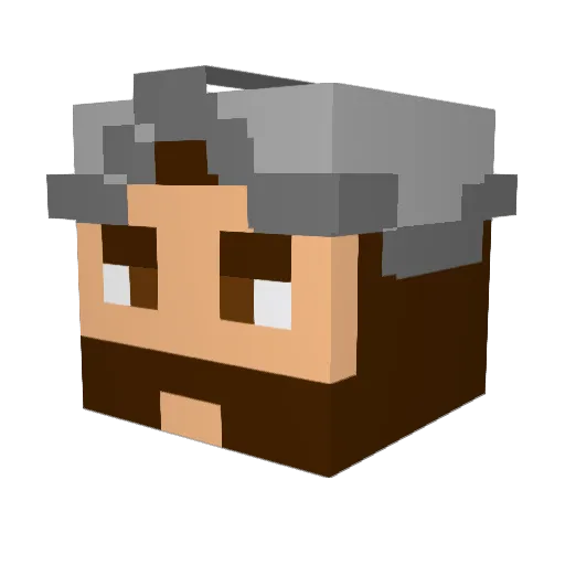 D_8_B Minecraft avatar head, 3D render