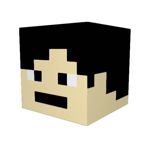 D_BLUE Minecraft avatar head, 3D render