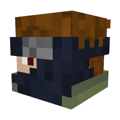 D_DOG115 Minecraft avatar head, 3D render