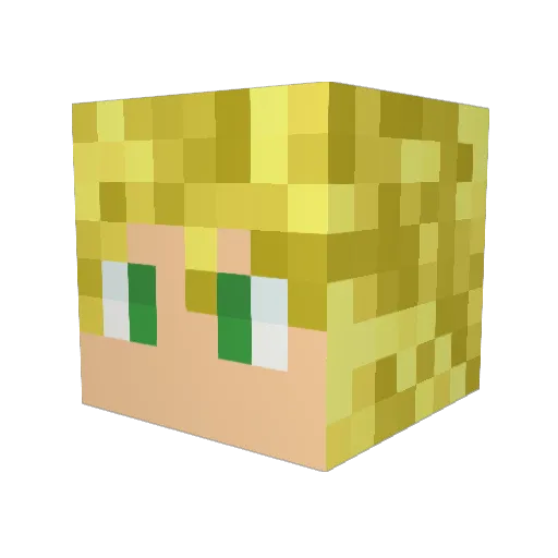 D_MASS Minecraft avatar head, 3D render