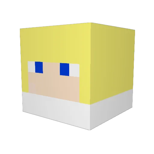 D_Moonlight Minecraft avatar head, 3D render