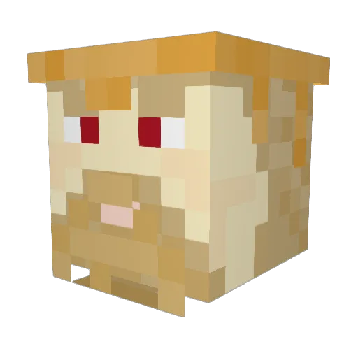 D_loaded Minecraft avatar head, 3D render