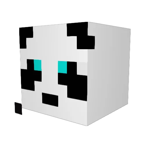 D_super_panda Minecraft avatar head, 3D render