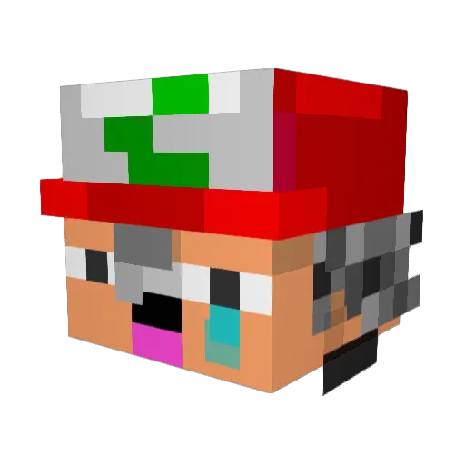 DaBaze1 Minecraft avatar head, 3D render