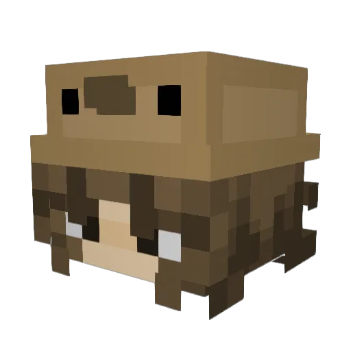 DaBeanQueen Minecraft avatar head, 3D render
