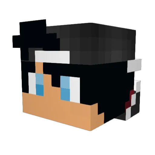 DaBemsi Minecraft avatar head, 3D render