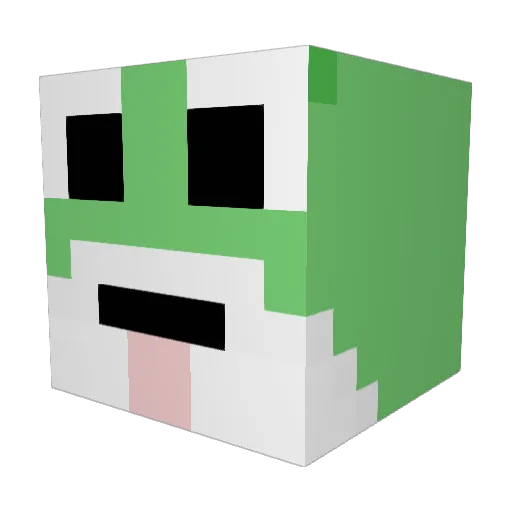 DaBigFrog12 Minecraft avatar head, 3D render