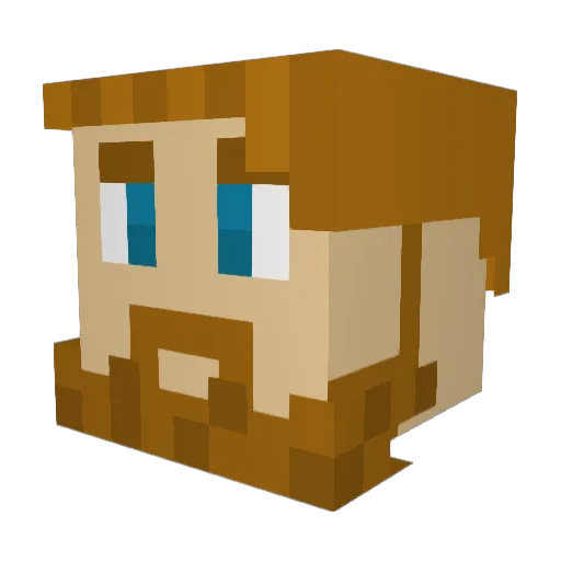 DaBooligan Minecraft avatar head, 3D render