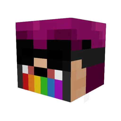 DaBrainFarts Minecraft avatar head, 3D render