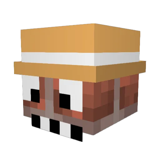 DaBrickle2 Minecraft avatar head, 3D render