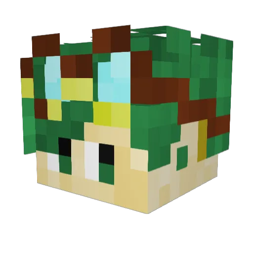 DaCactiKing Minecraft avatar head, 3D render