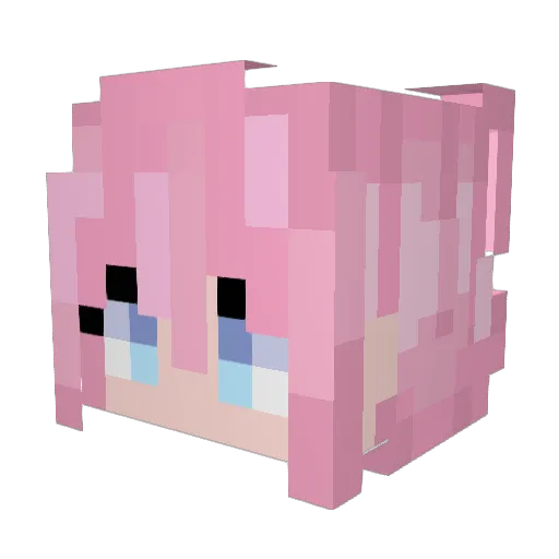 DaCoke Minecraft avatar head, 3D render