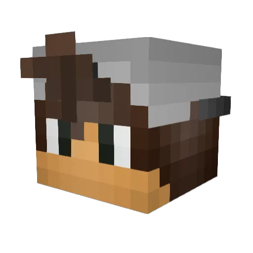 DaCowGosMoo Minecraft avatar head, 3D render