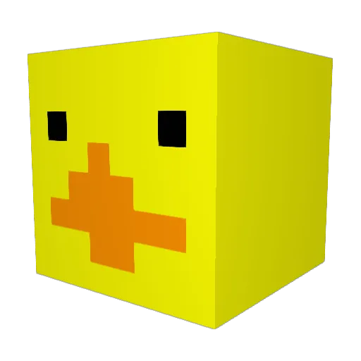 DaDuckDude Minecraft avatar head, 3D render