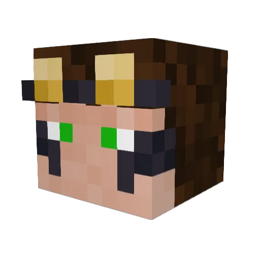DaEibi1 Minecraft avatar head, 3D render