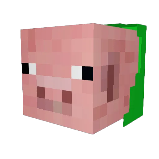 DaFatPoo Minecraft avatar head, 3D render