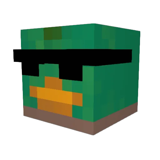 DaFeff Minecraft avatar head, 3D render