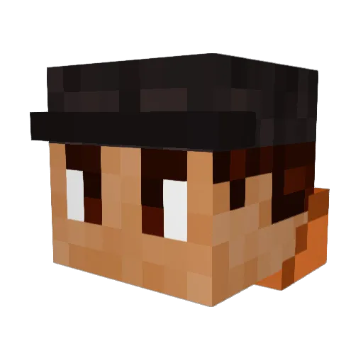 DaFos Minecraft avatar head, 3D render