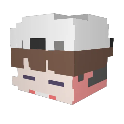 DaGam Minecraft avatar head, 3D render