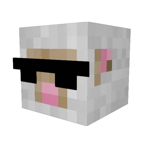 DaGangstaSheep Minecraft avatar head, 3D render