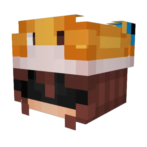DaGaptain Minecraft avatar head, 3D render