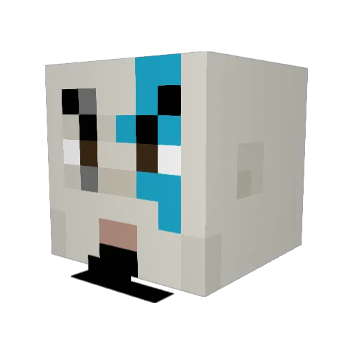 DaGibbly Minecraft avatar head, 3D render