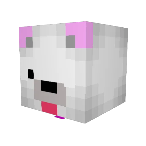 DaGouXiong Minecraft avatar head, 3D render