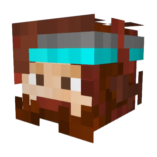 DaGrayman Minecraft avatar head, 3D render