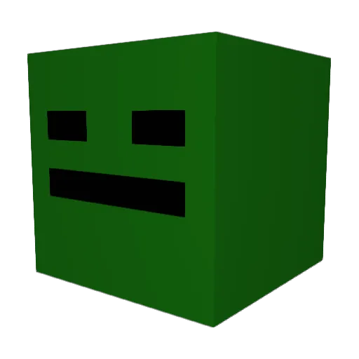 DaGreenBean Minecraft avatar head, 3D render