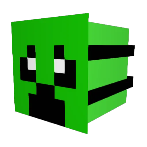 DaGreenBoi Minecraft avatar head, 3D render