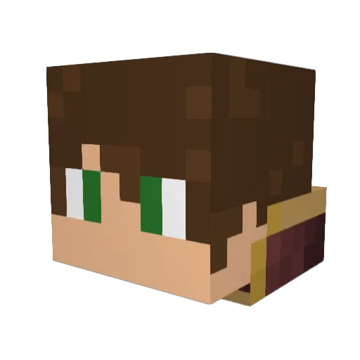 DaHansi Minecraft avatar head, 3D render