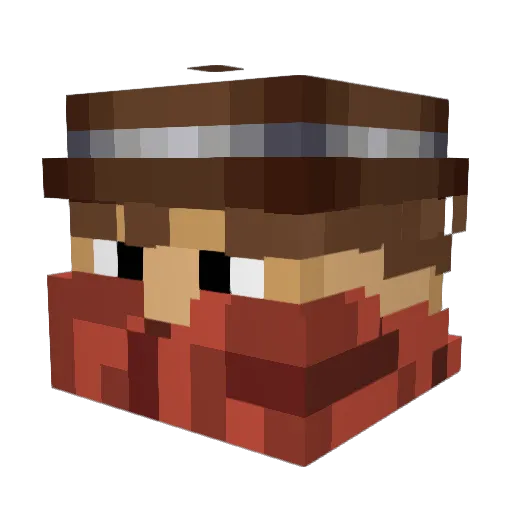 DaHatti Minecraft avatar head, 3D render