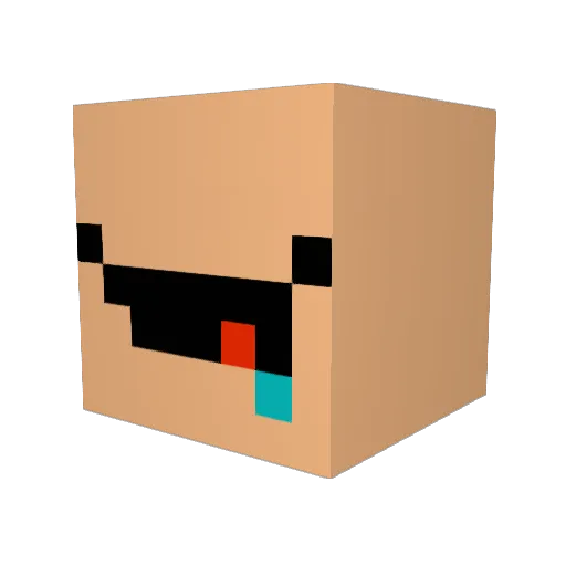 DaHutter Minecraft avatar head, 3D render