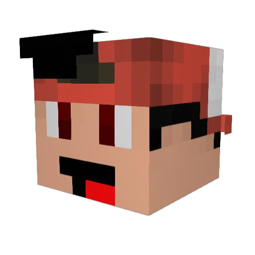 DaKaR1234 Minecraft avatar head, 3D render