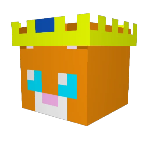 DaLZy Minecraft avatar head, 3D render