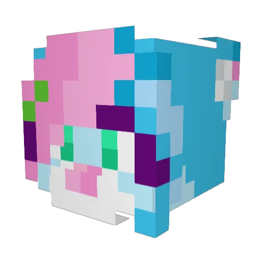 DaLolFox Minecraft avatar head, 3D render