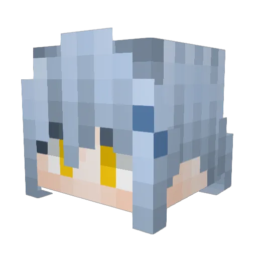 DaMAOCat Minecraft avatar head, 3D render