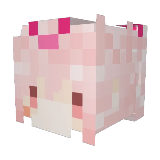 DaMi_233 Minecraft avatar head, 3D render
