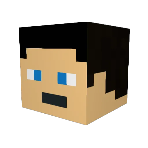 DaMomsMom Minecraft avatar head, 3D render
