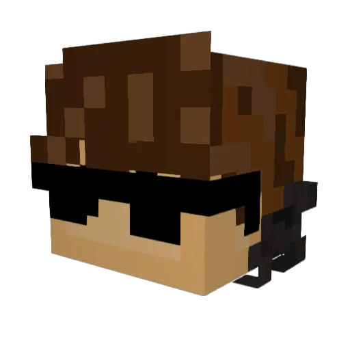 DaMooshyXD Minecraft avatar head, 3D render
