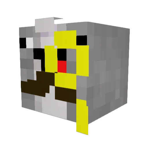 DaMuchoDingDong Minecraft avatar head, 3D render