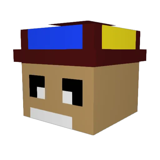 DaNitro0 Minecraft avatar head, 3D render