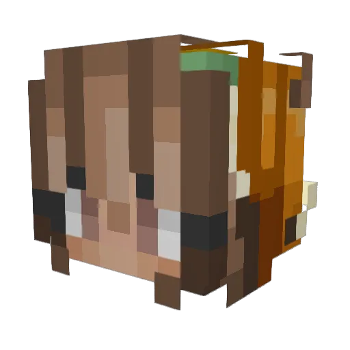 DaOzyGirl Minecraft avatar head, 3D render