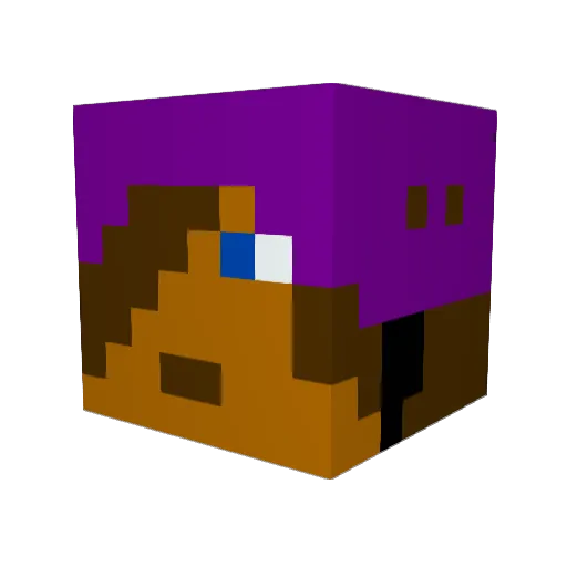 DaPeachy Minecraft avatar head, 3D render