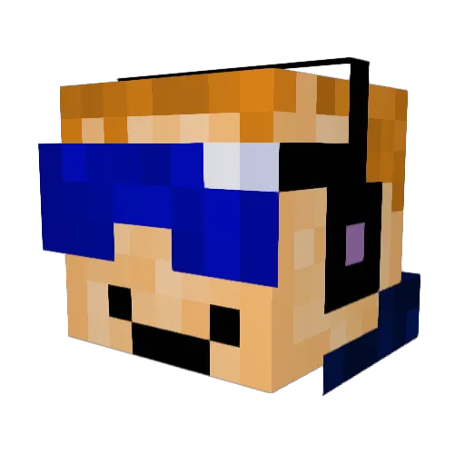 DaPeeWee Minecraft avatar head, 3D render