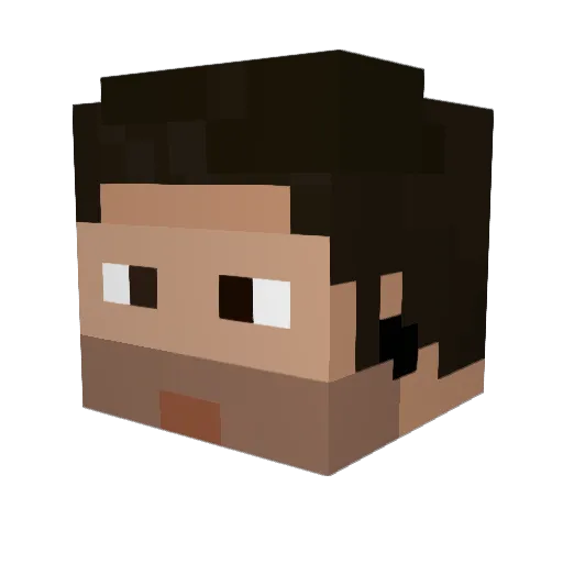DaPepega Minecraft avatar head, 3D render