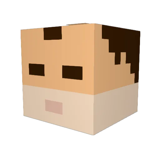 DaPhuc Minecraft avatar head, 3D render